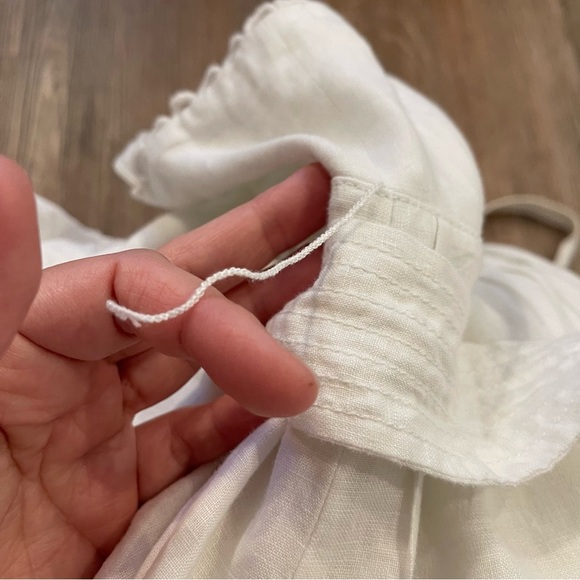 Y2K Juicy Couture Baby Doll Dress Women’s 10 White Linen Boho Cottagecore - Picture 7 of 8